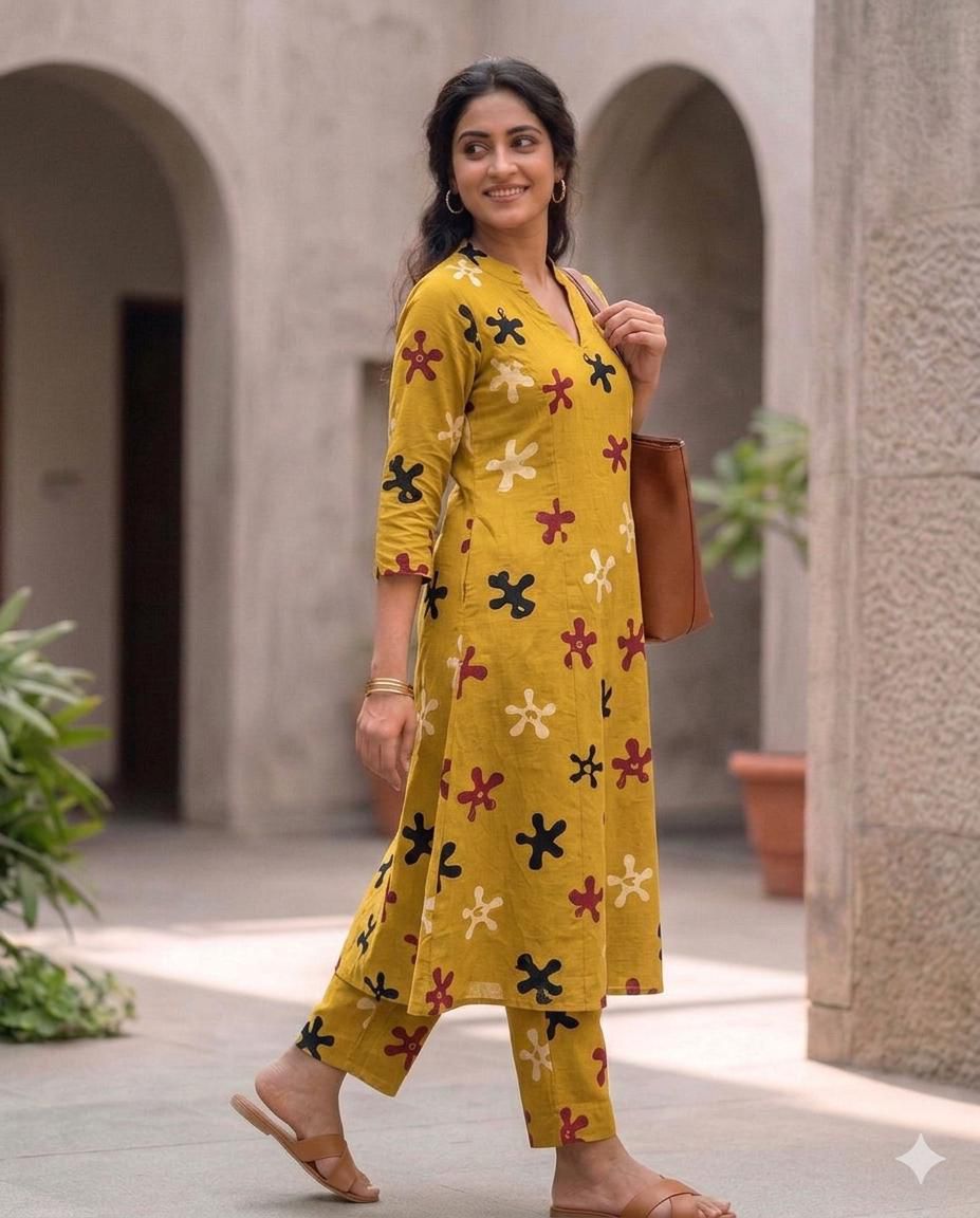 Golden Meadow Cotton Flare Coords