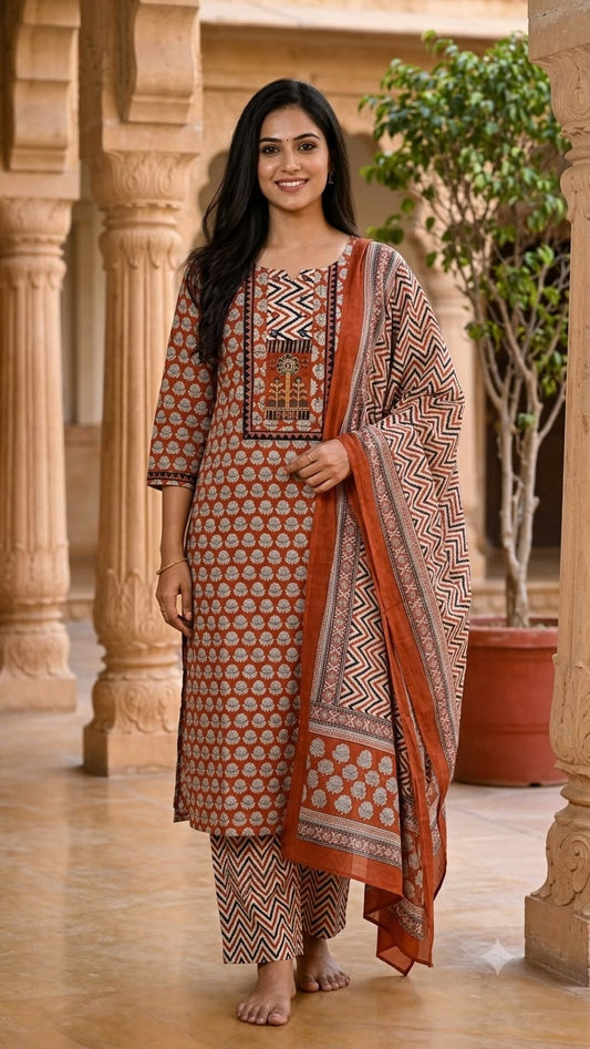 Rust Terracotta Cotton Salwar