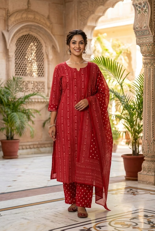 Rust Red Cotton Lining Salwar