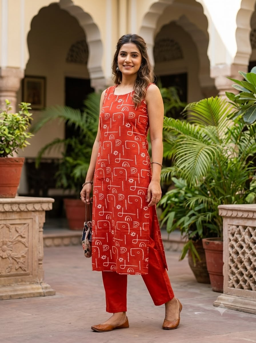 Rustic Charm Cotton Lining Kurta Pant