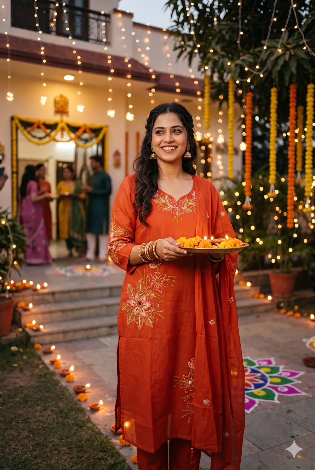 Rust Orange Mul Chanderi Lining Salwar