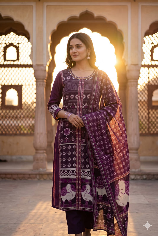 Royal Plum Muslin Silk Salwar