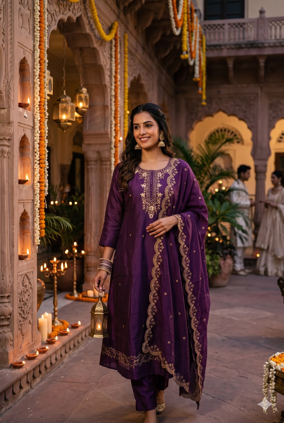 Royal Purple Shimmer Silk Salwar