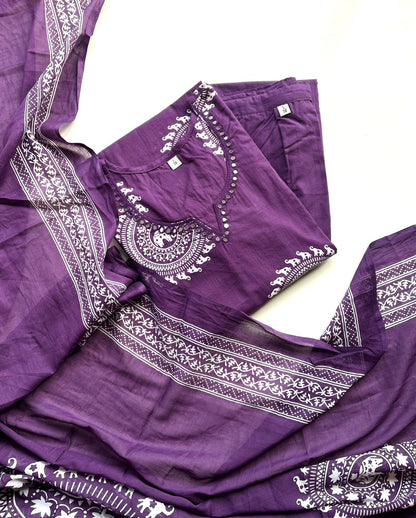 Dark Violet Mul cotton Salwar