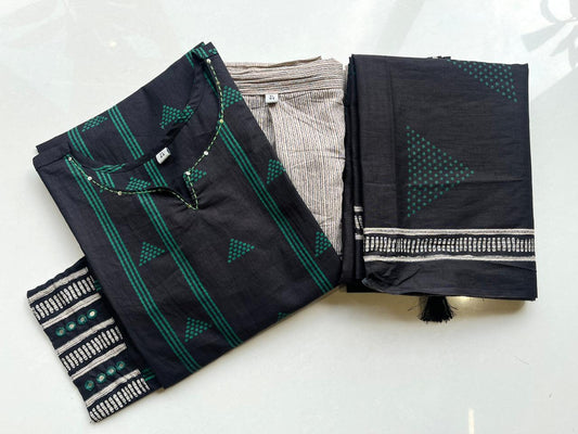 Charcoal Grace Plus Size Cotton Salwar