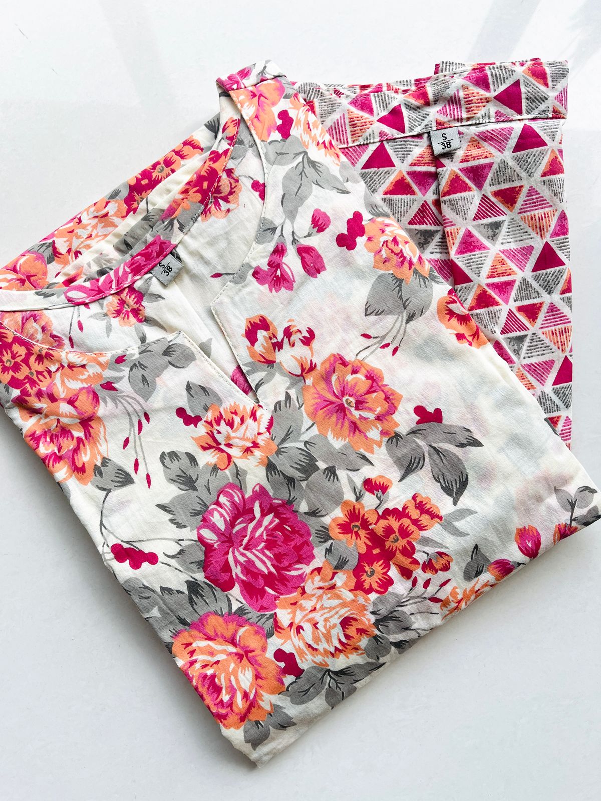 White Floral Aline Kurta Pant