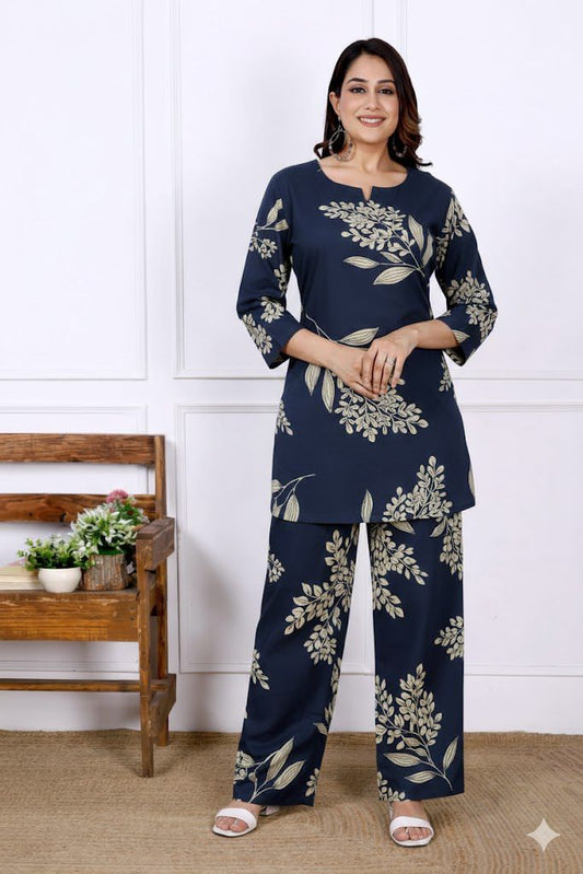 Navy Blue Cotton Pyjama