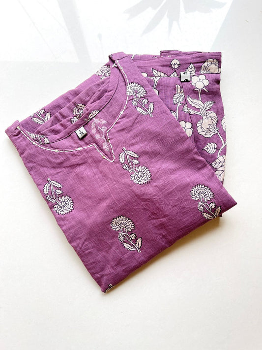 Lavender Mul Kurta Pant