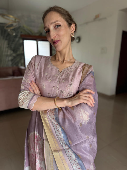 Lilac Silk Cotton Salwar
