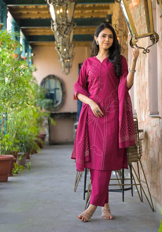 Rani Pink Cotton Salwar