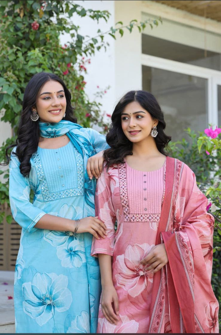 Peach Floral elegance Salwar